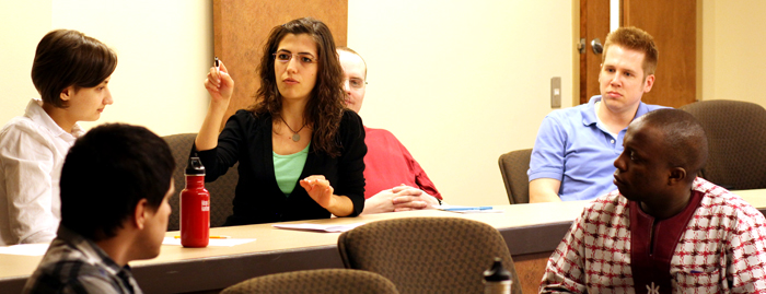Students discussing Sociology in class