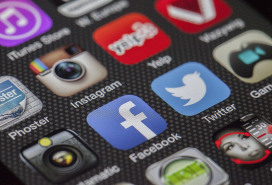 social media app icons on a phone screen