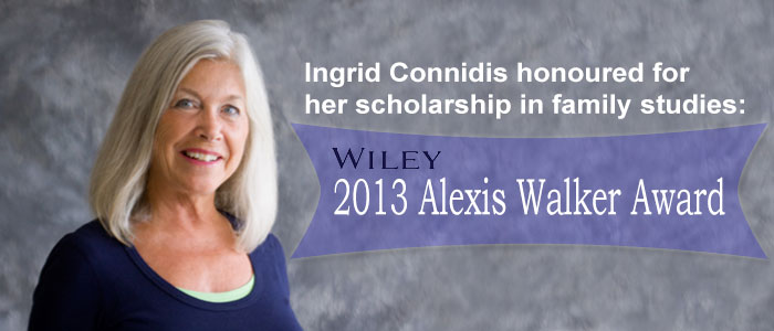 Ingrid Connidis, winner of the Alexis-Walker Award